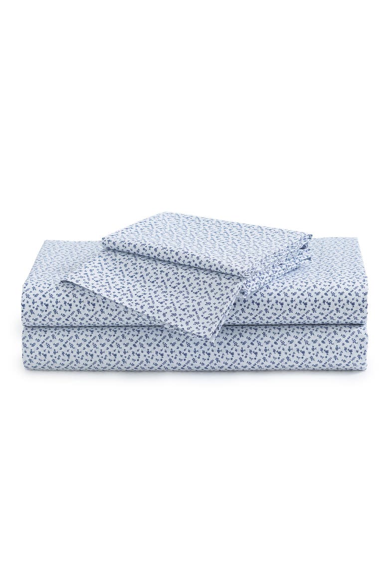 Ditsy Waltz 250 Thread Count Cotton Sheet Set, Main, color, WHITE