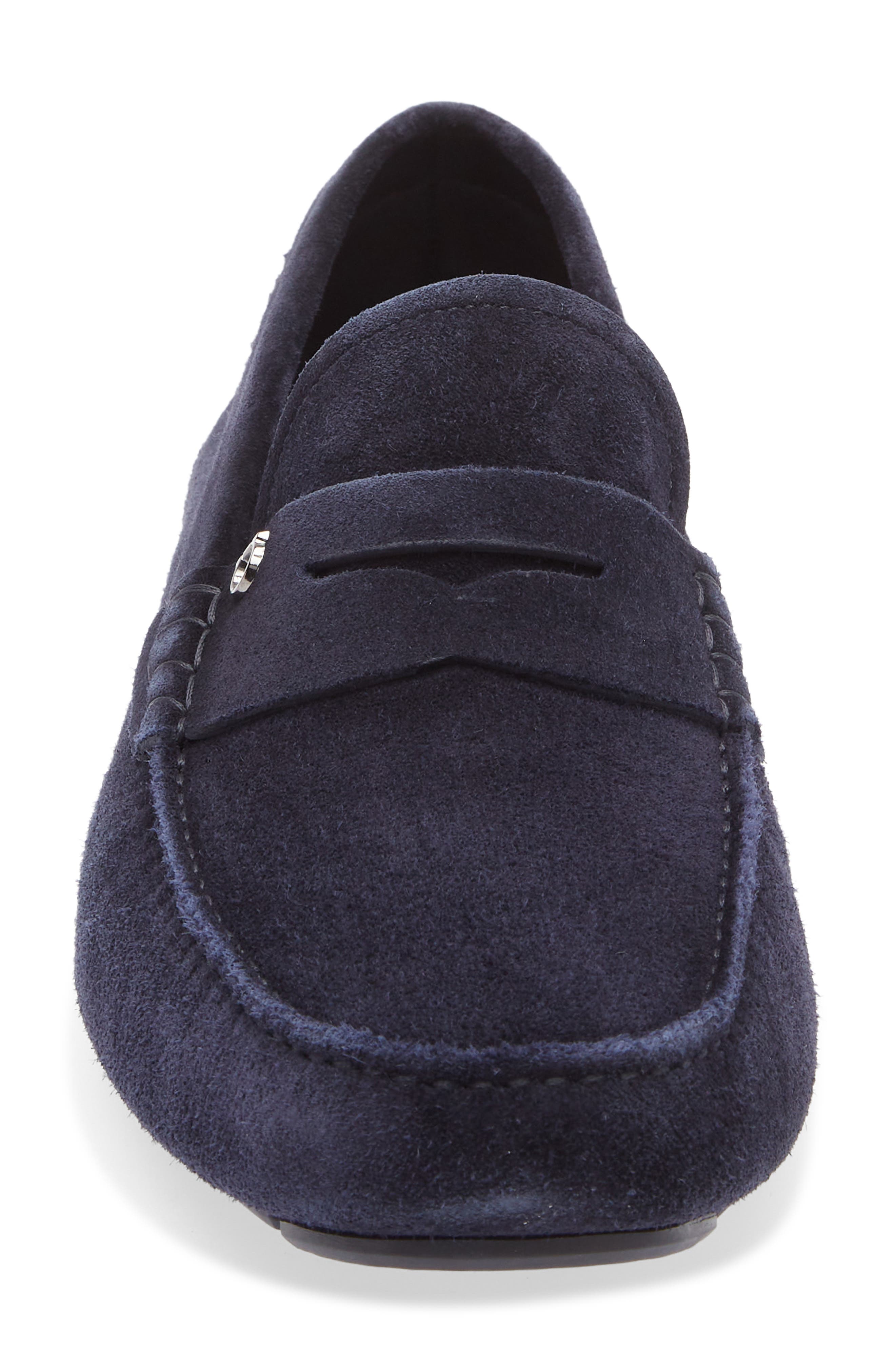 FERRAGAMO Timothy Driving Loafer, Alternate, color, Navy Navy Navy