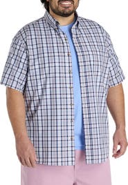 Harbor Bay by DXL Big & Tall Easy-Care Plaid Sport Shirt
