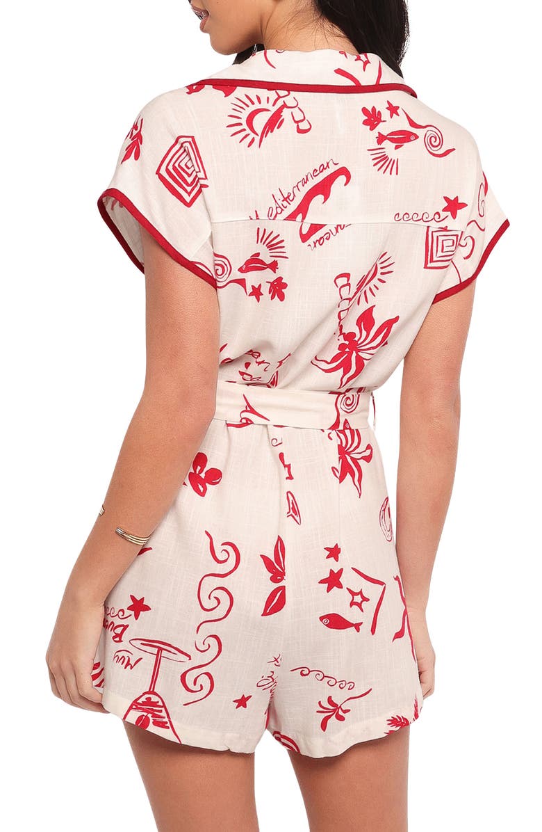 Petal & Pup Kensie Printed Romper, Alternate, color, Biaritz