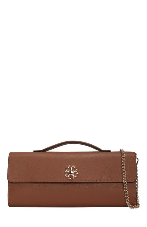Top Handle Rectangle Leather Crossbody Bag