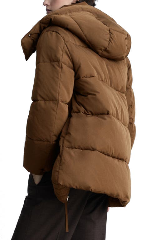 Mango Women's Hood Quilted Coat In Medium Brown