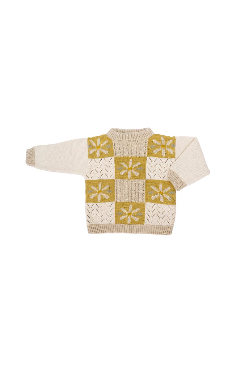 Wild Wawa Daisy Patchwork Sweater, Main, color, Honeycomb