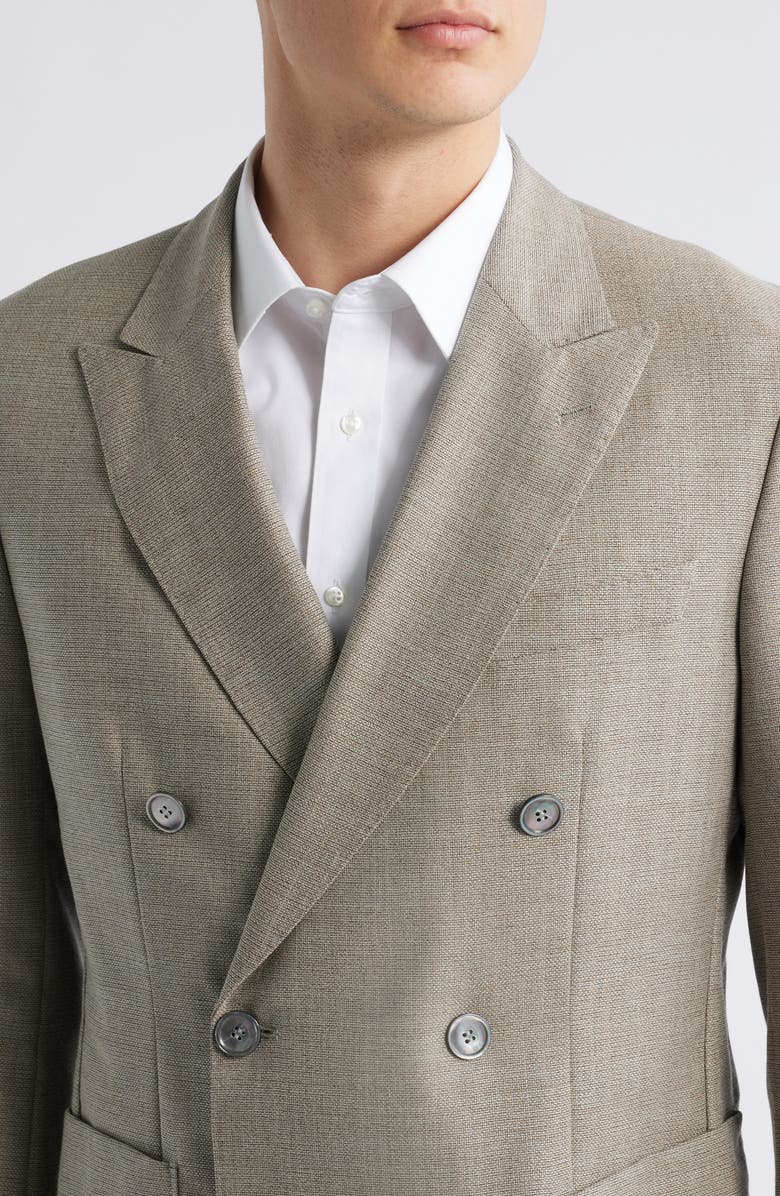 BOSS Huge Double Breasted Tan Wool Sport Coat, Alternate, color, Light Beige