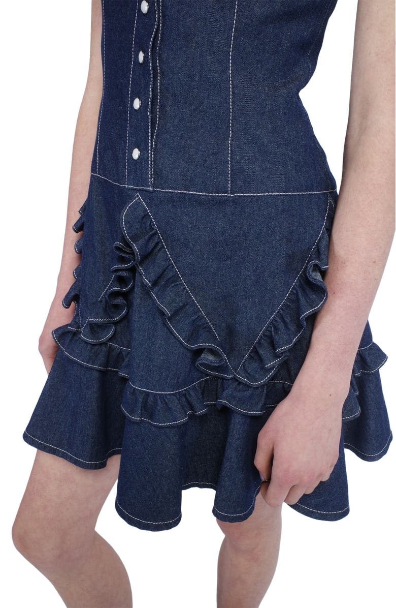 Anna Sui Denim Ruffle Dress, Alternate, color, Denim