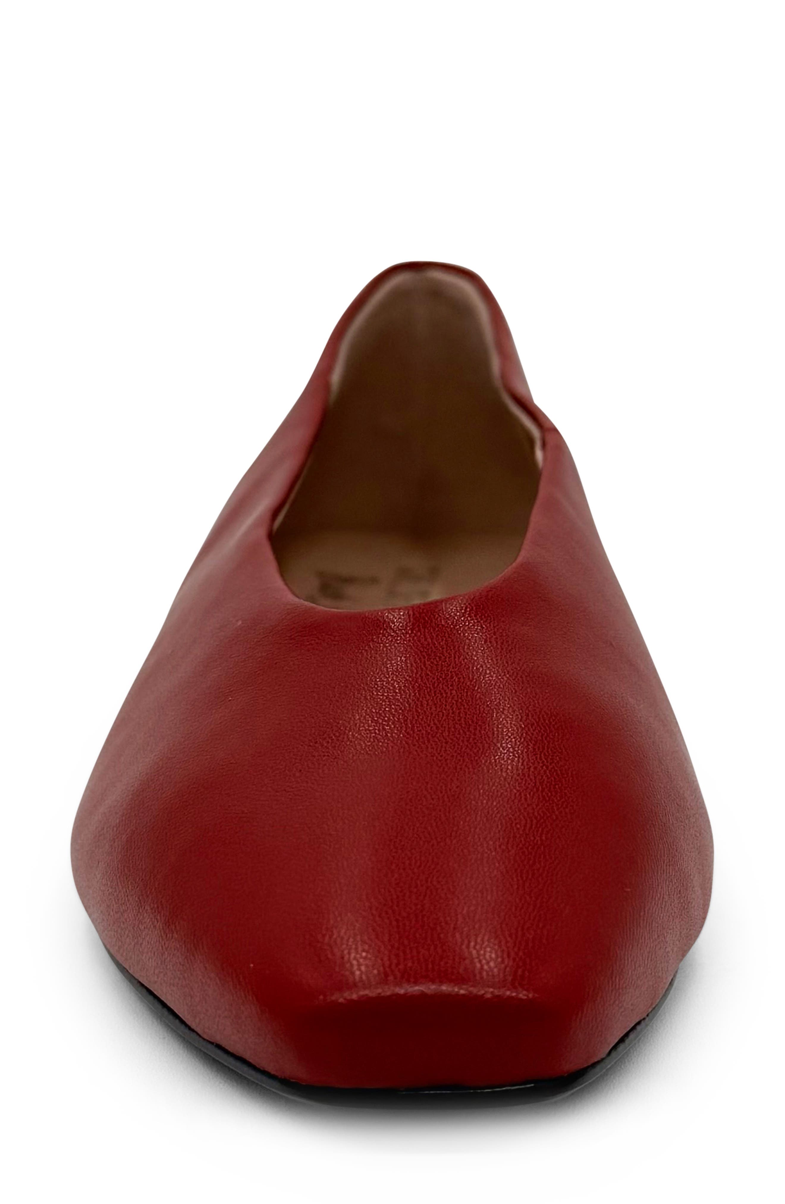 CHELSEA CREW Slick Flat, Alternate, color, Red Leather