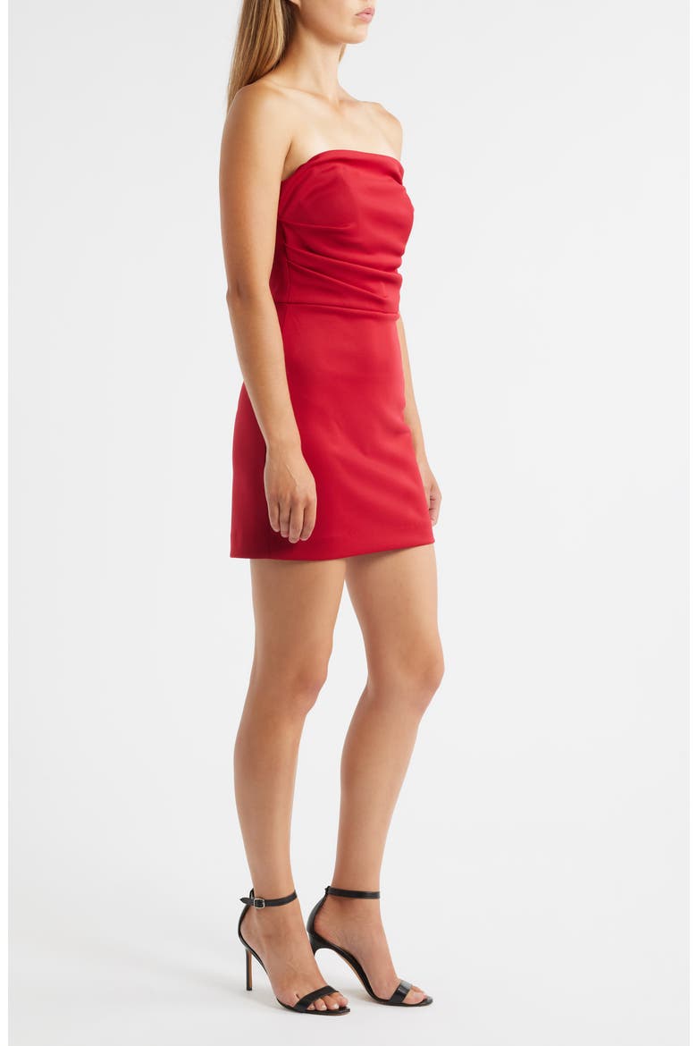 Leonora Strapless Minidress, Alternate, color, CRIMSON