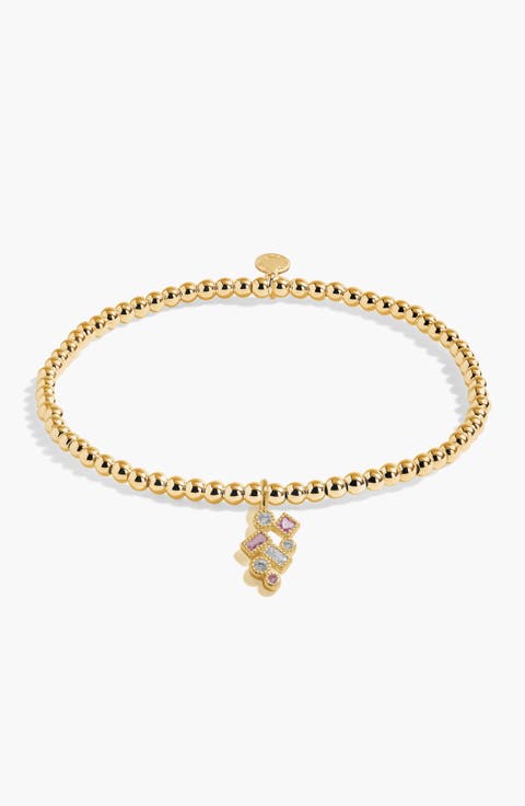 A Little 'Happiest Of Birthdays' Bracelet In Gold-Tone Plating
