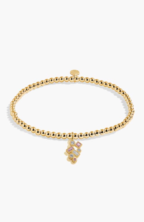 A Littles & Co. A Littles & Co A Little 'happiest Of Birthdays' Bracelet In Gold-tone Plating In Gold