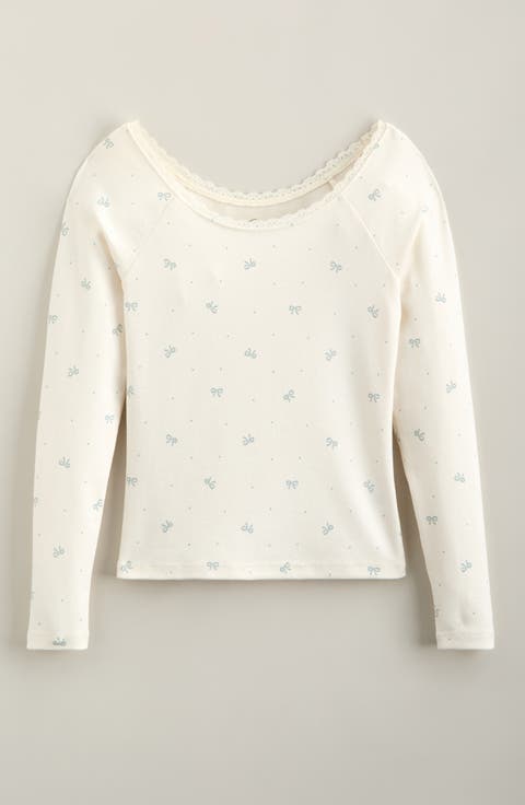 Kids' Lace Trim Top