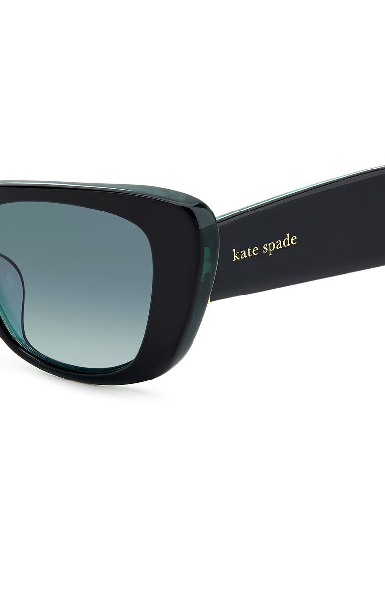 Kate Spade 51mm fabia cat eye sunglasses, Alternate, color, Black Green