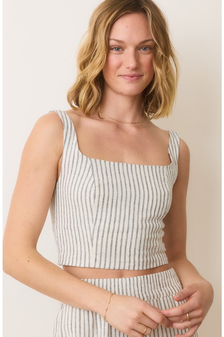 Zoe Stripe Hemp Blend Camisole, Alternate, color, CREAM/ NAVY STRIPE