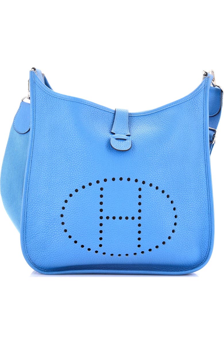 Pre-Owned Hermes Evelyne Bag Gen III Clemence GM, Main, color, Bleu Paradis