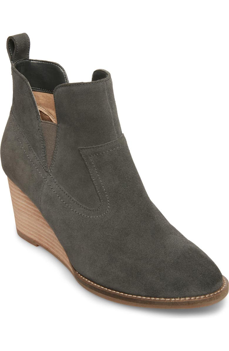 Blondo Irving Waterproof Wedge Bootie, Main, color, Dark Grey Suede