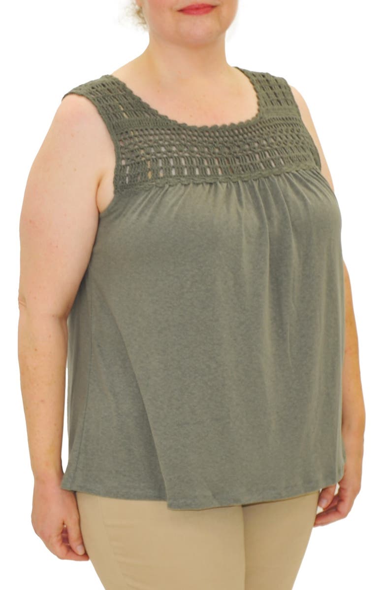 Daniel Rainn Crochet Yoke Sleeveless Top, Alternate, color, 