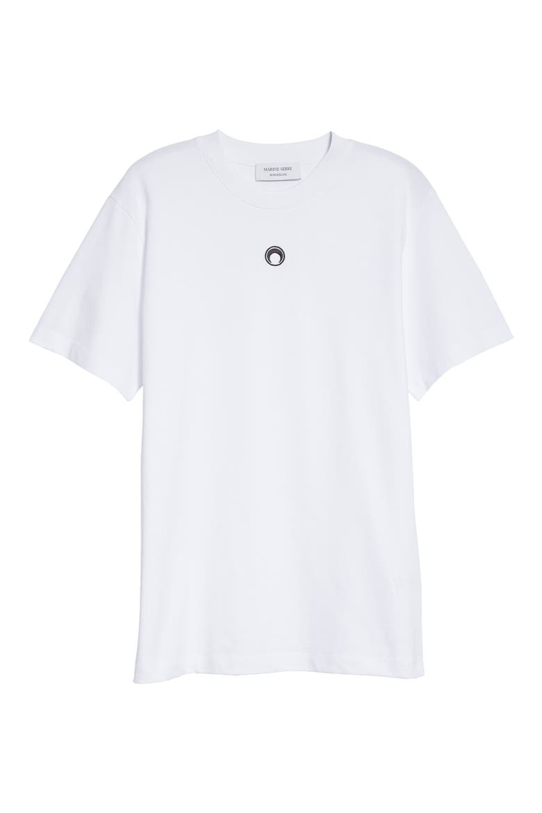 Embroidered Logo Oversize Organic Cotton T-Shirt, Alternate, color, WHITE