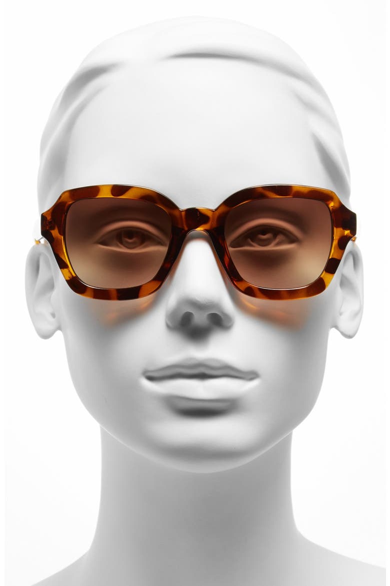 FE NY 'Paige' 47mm Sunglasses, Alternate, color, LEOPARD