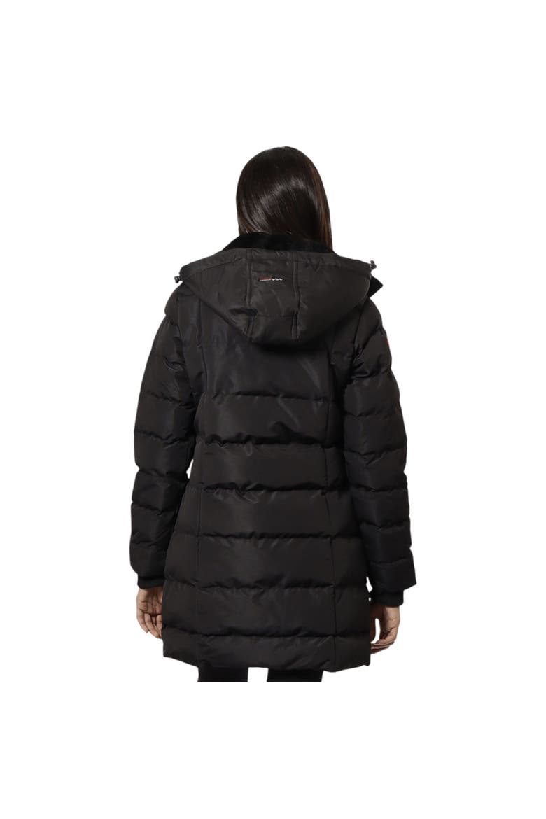 Women's High Pile Fleece Lined Hood Quilted Puffer Coat, Alternate, color, Black