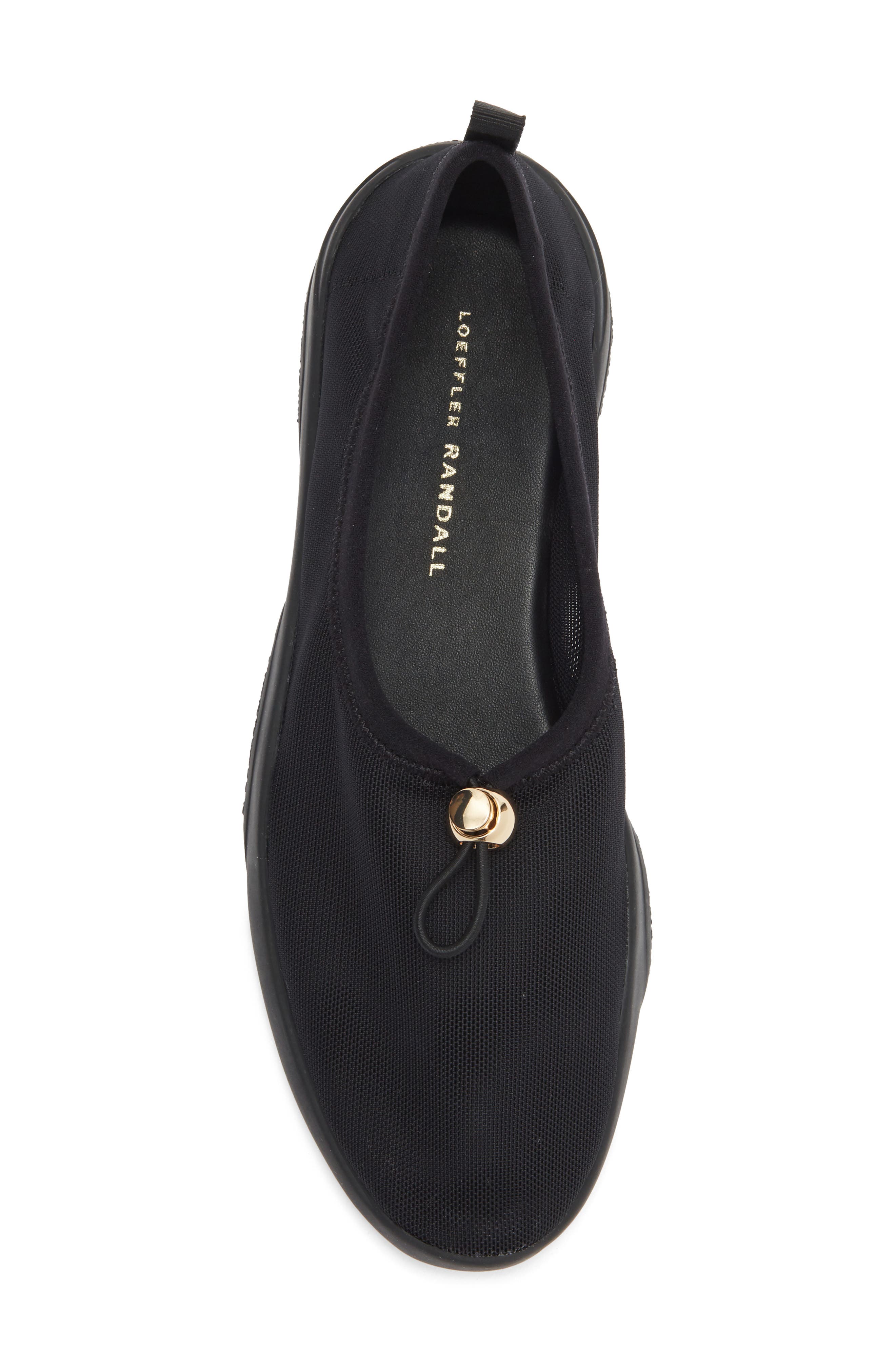 Loeffler Randall Raina Stretch Knit Flat, Alternate, color, Black