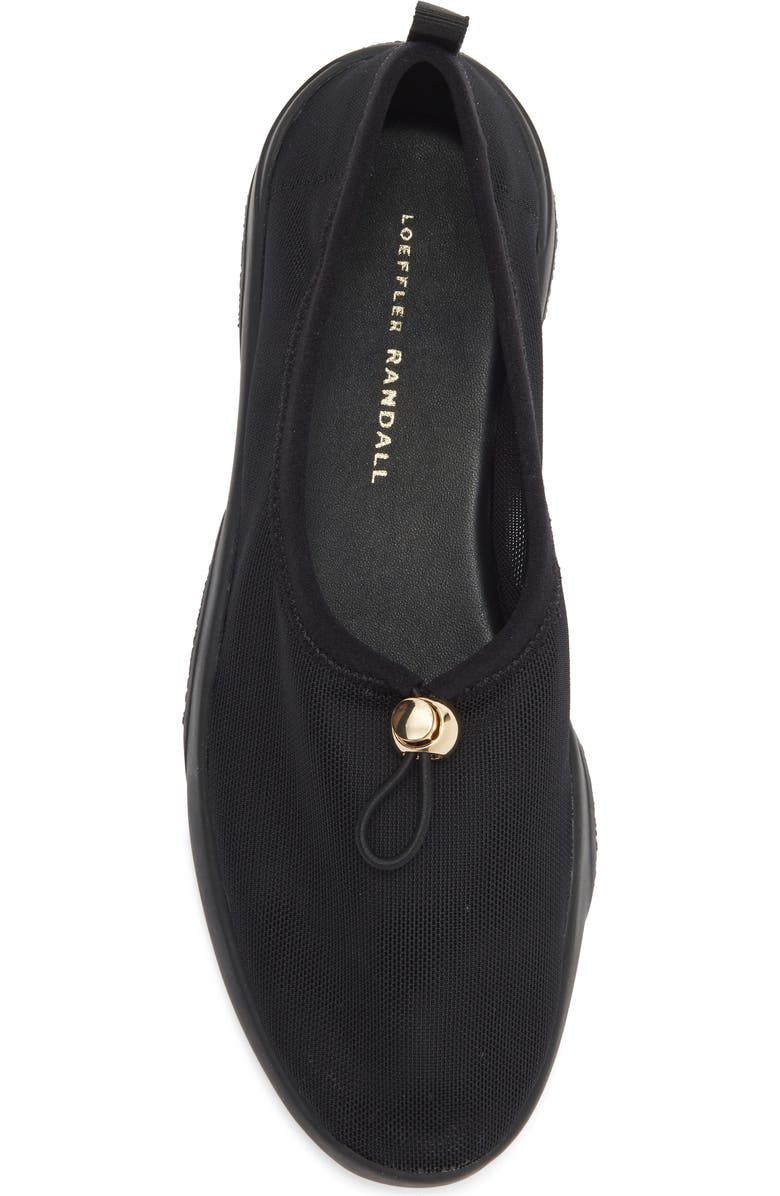 Loeffler Randall Raina Stretch Knit Flat, Alternate, color, Black