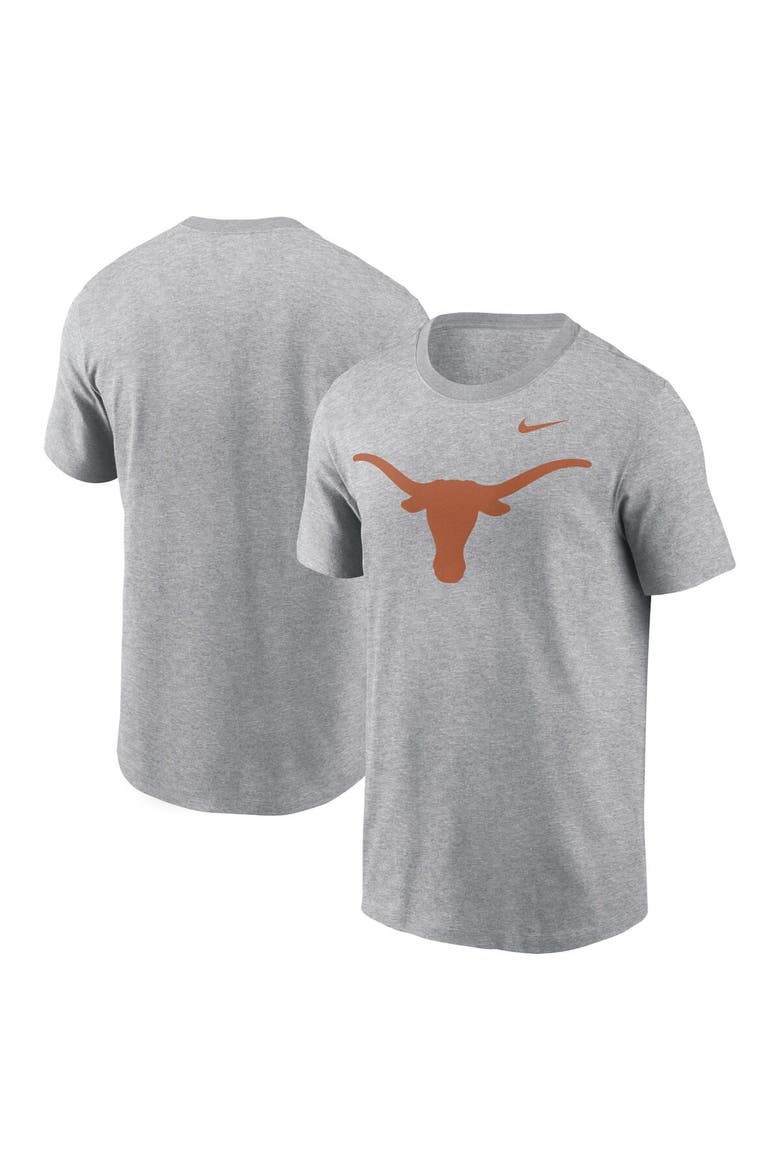 Men's Nike Heather Gray Texas Longhorns Primetime Evergreen Logo T-Shirt, Alternate, color, Heather Gray