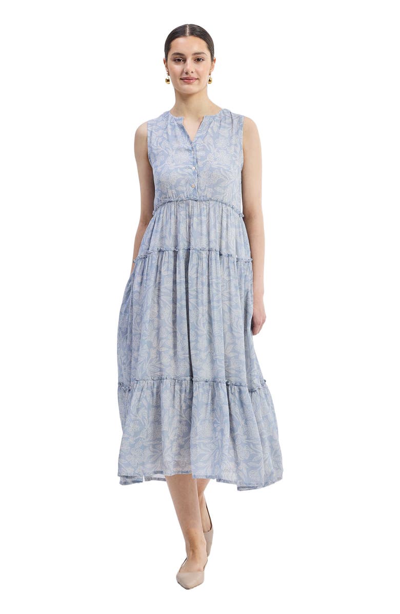 Reistor The Perfect Resort Floral Maxi in Periwinkle Blue, Alternate, color, Periwinkle Bloom
