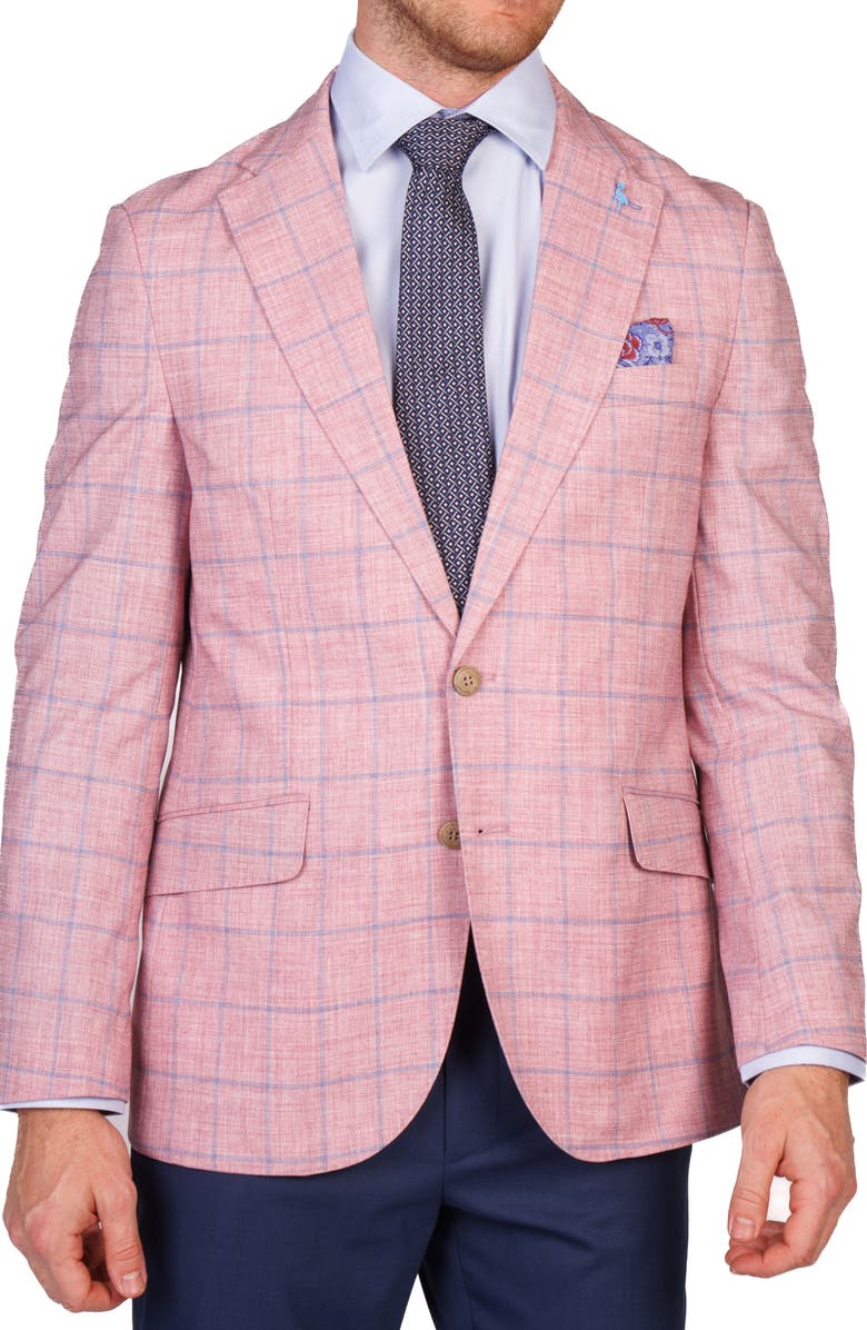 TailorByrd Textured Yarn Dyed Windowpane Sport Coat, Main, color, 