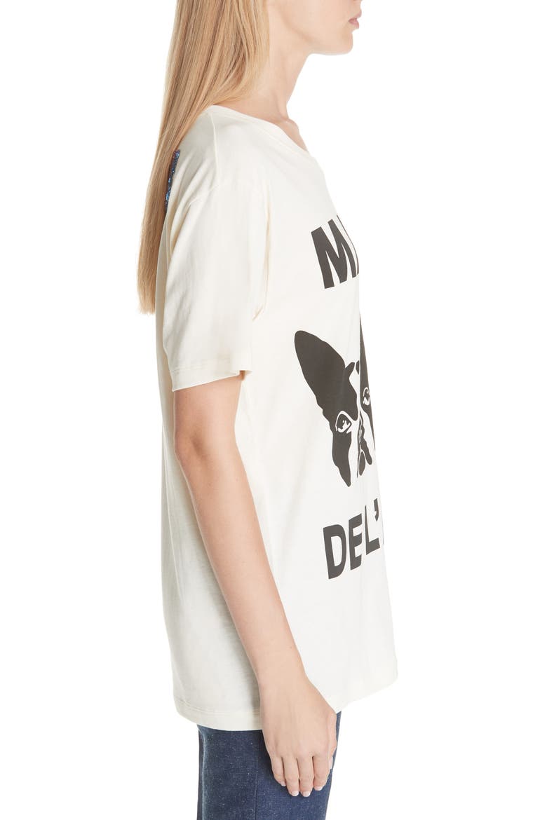 Maison de l'Amour Dog Print Cotton Jersey Tee, Alternate, color, SUNKISSED/ BLACK