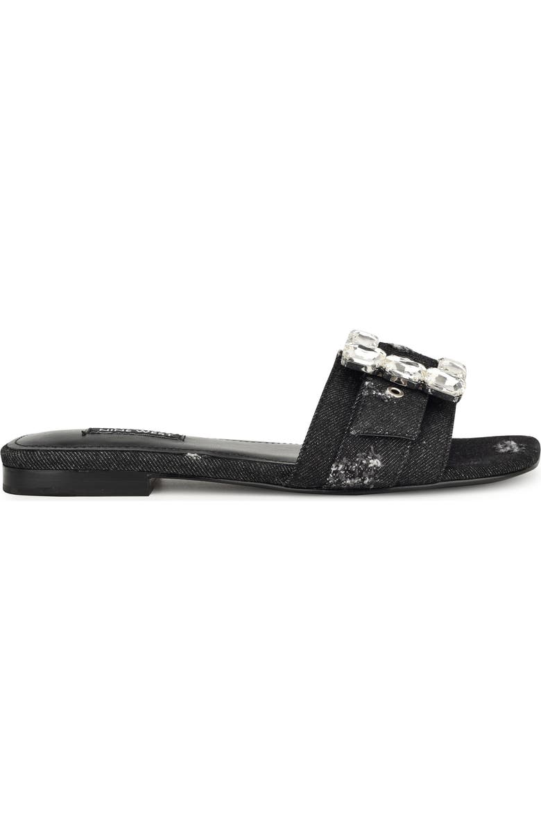 Nine West Matter Crystal Buckle Slide Sandal, Alternate, color,