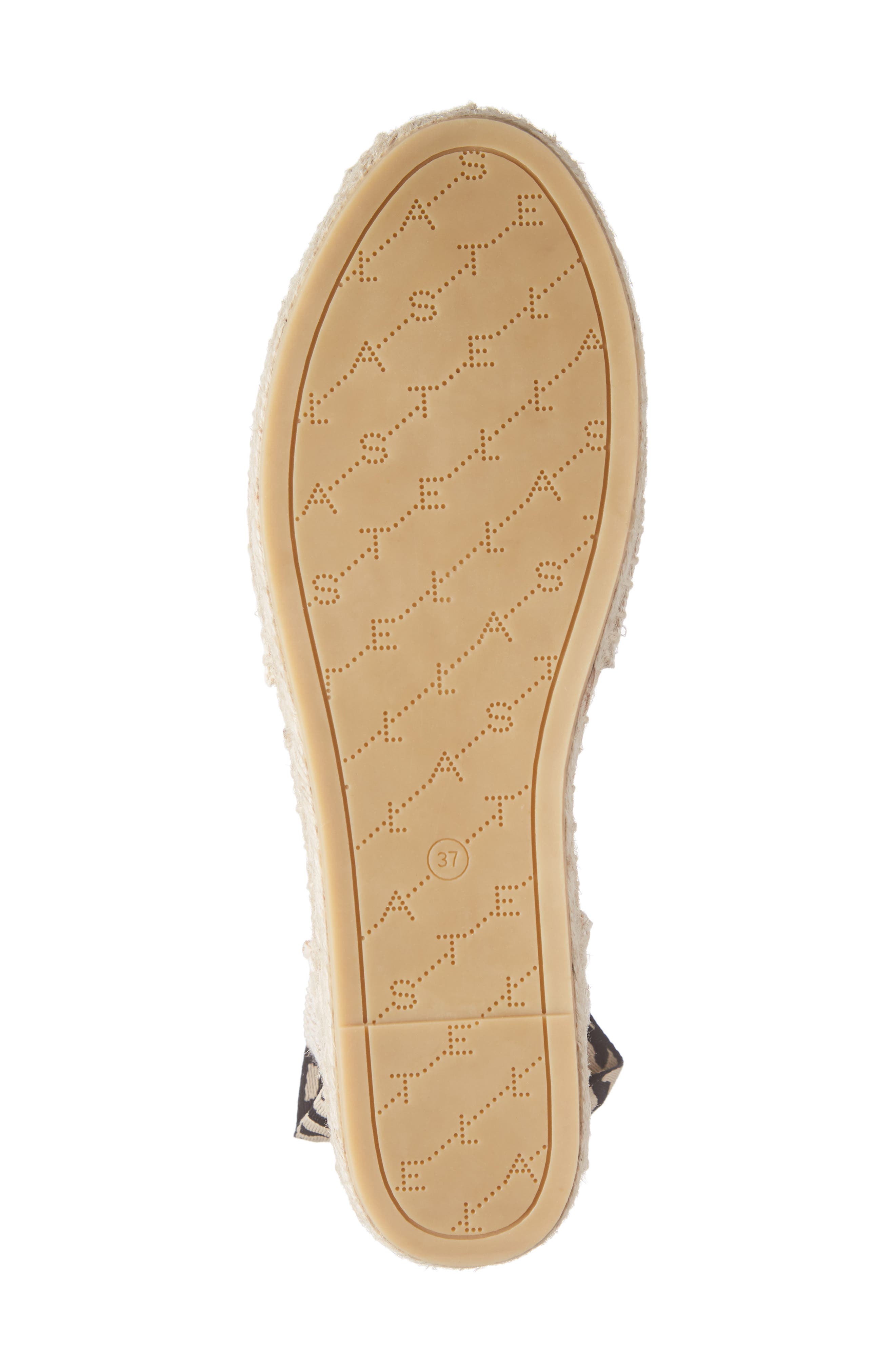 Gaia Logo Ankle Wrap Espadrille Flat, Alternate, color, STRAW/ ECRU