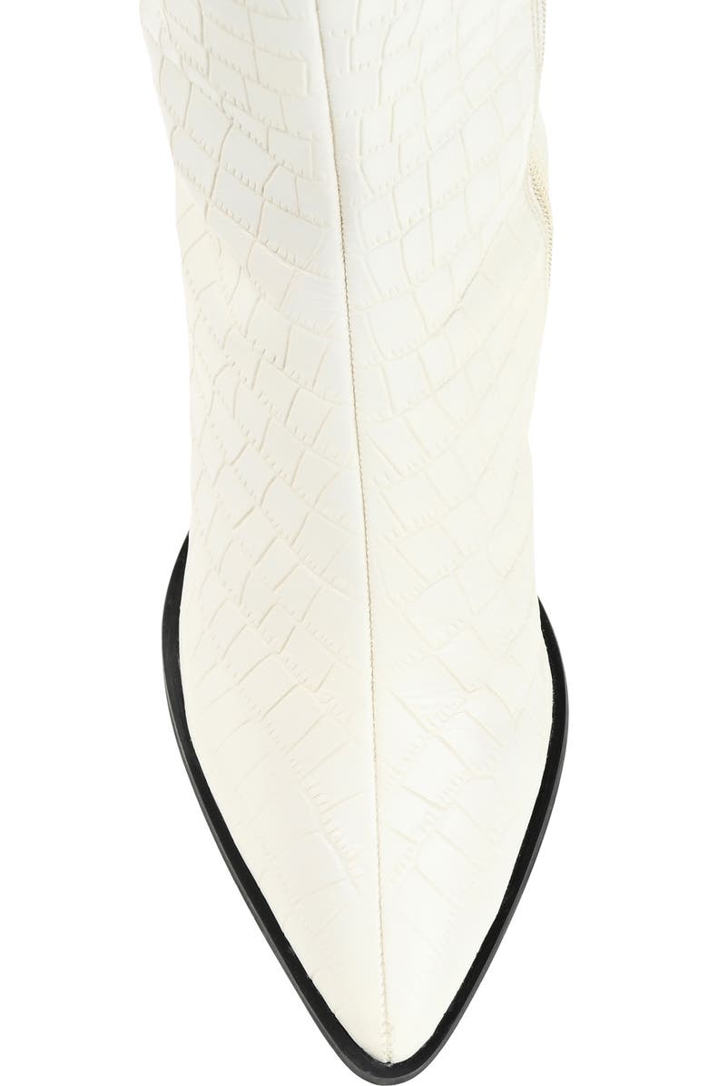 Journee Signature Laila Leather Boot, Alternate, color, Off White