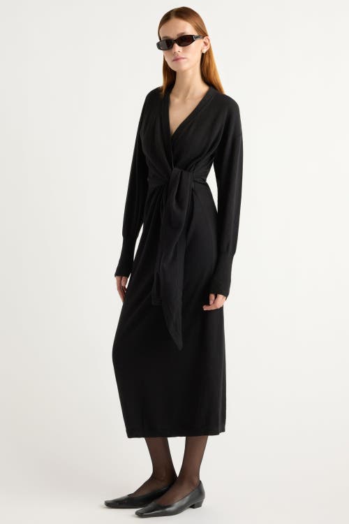 Modern Citizen Linden Front-Wrap Sweater Dress in Black  product