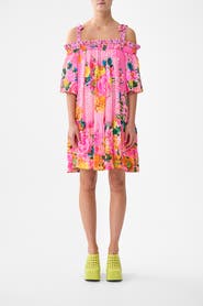 Camilla Off Shoulder Frill Dress With Straps