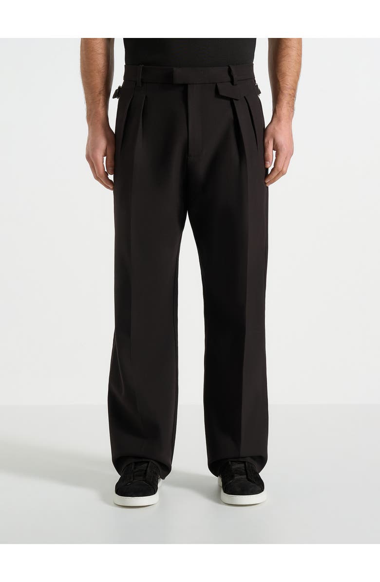 Manière De Voir Pierre Relaxed Fit Pleated Tailored Trousers - Black, Main, color, Black