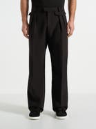 Manière De Voir Pierre Relaxed Fit Pleated Tailored Trousers - Black