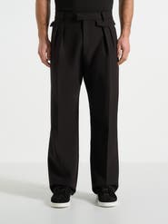 Manière De Voir Pierre Relaxed Fit Pleated Tailored Trousers - Black