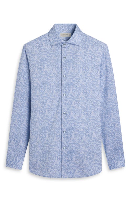 Bugatchi Devon Ooohcotton® Floral Button-up Shirt In Blue