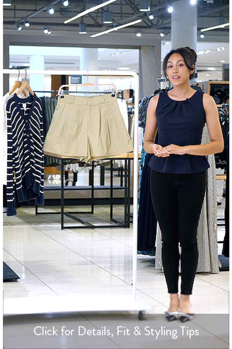 Pleat Cotton Shorts video