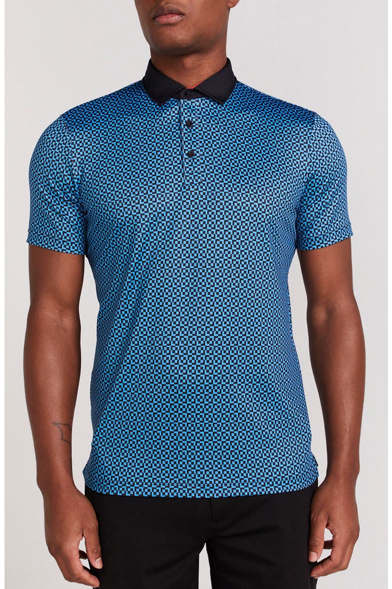 Blake Geo Print Polo, Main, color, BLACK