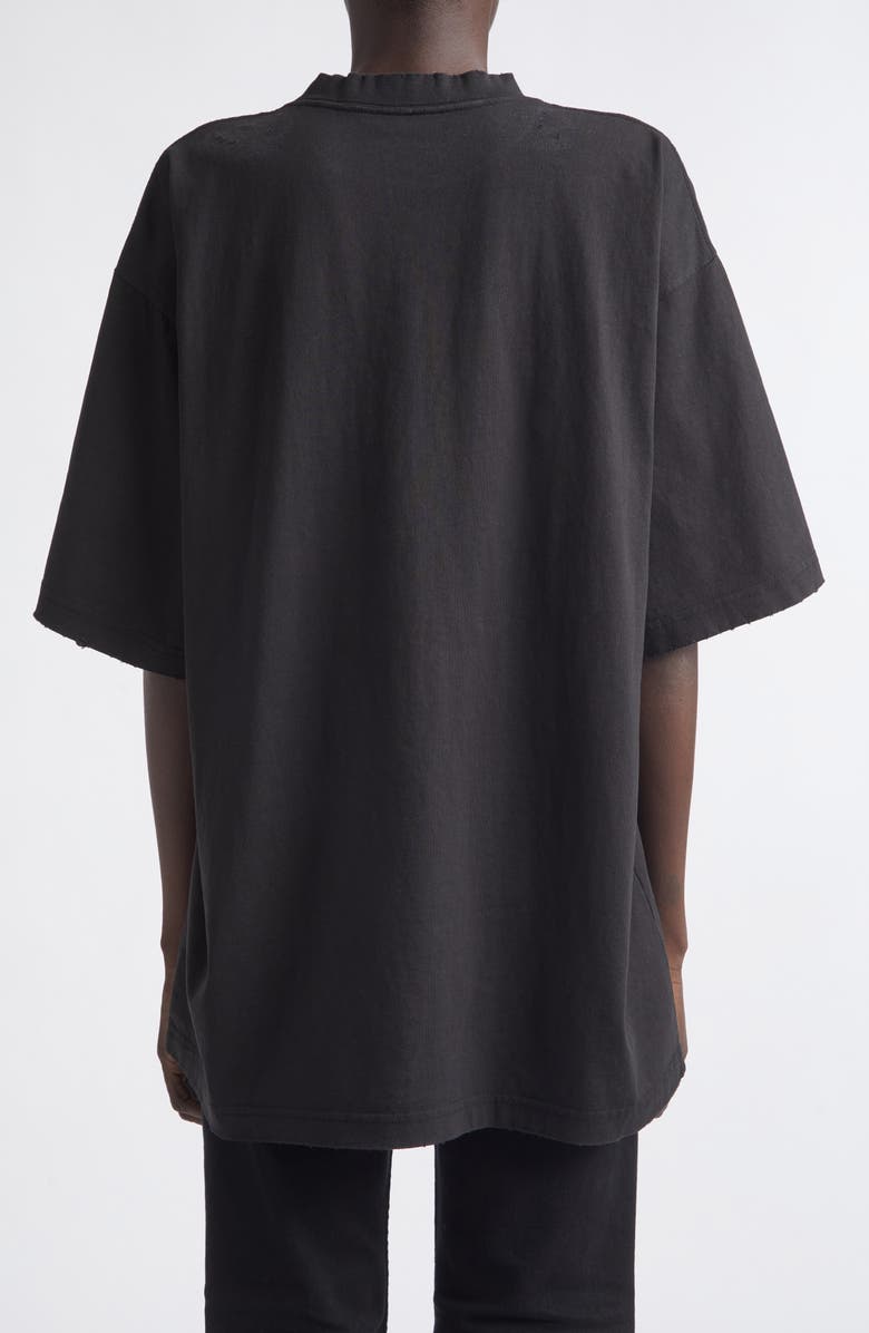 Balenciaga Dream Distressed Cotton Jersey Graphic T-Shirt, Alternate, color, 1000 Black
