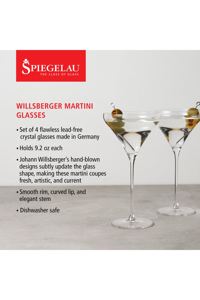 Willsberger Martini Glass Set of 4, Alternate, color, Clear