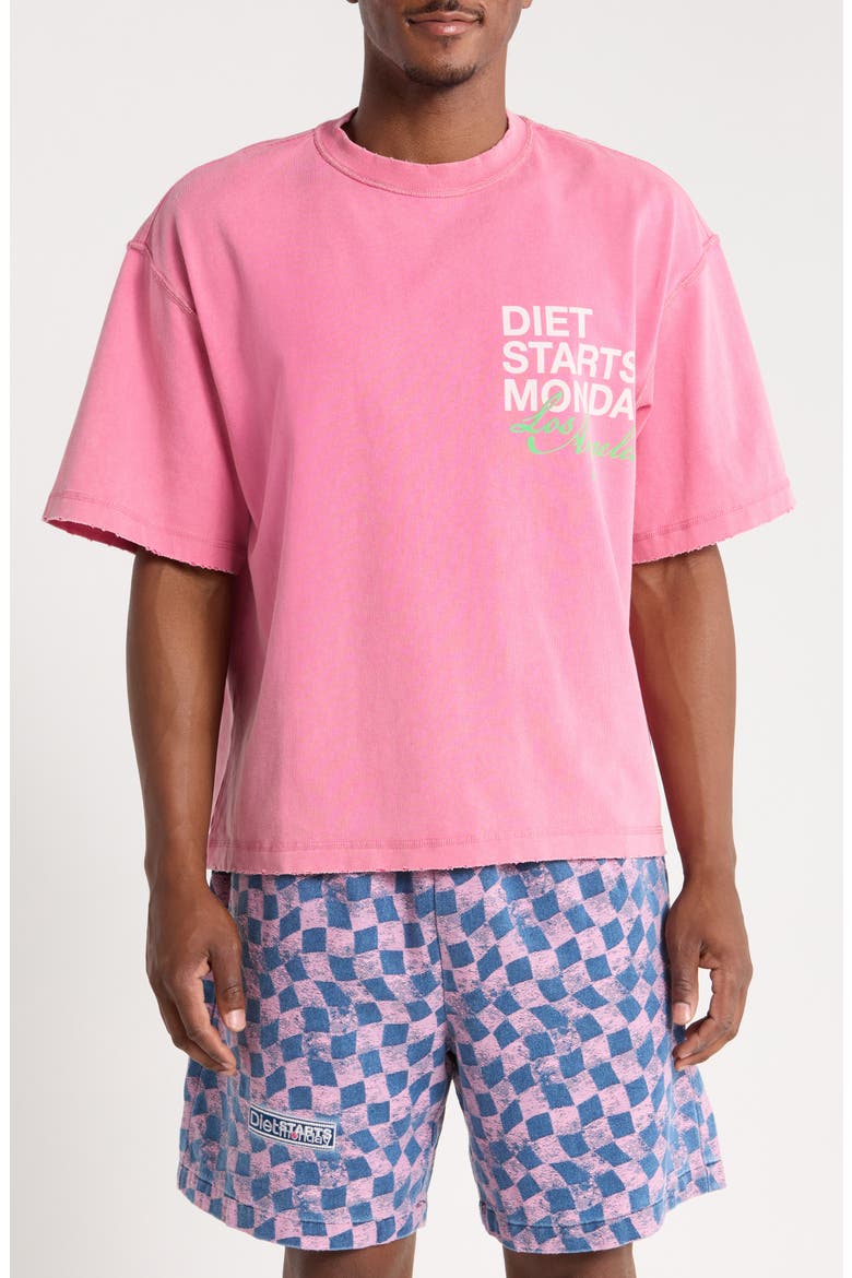 Los Angeles Cotton Graphic T-Shirt, Main, color, PINK/ GREEN