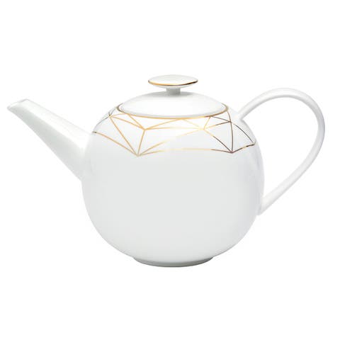 Gem Cut Gold Teapot