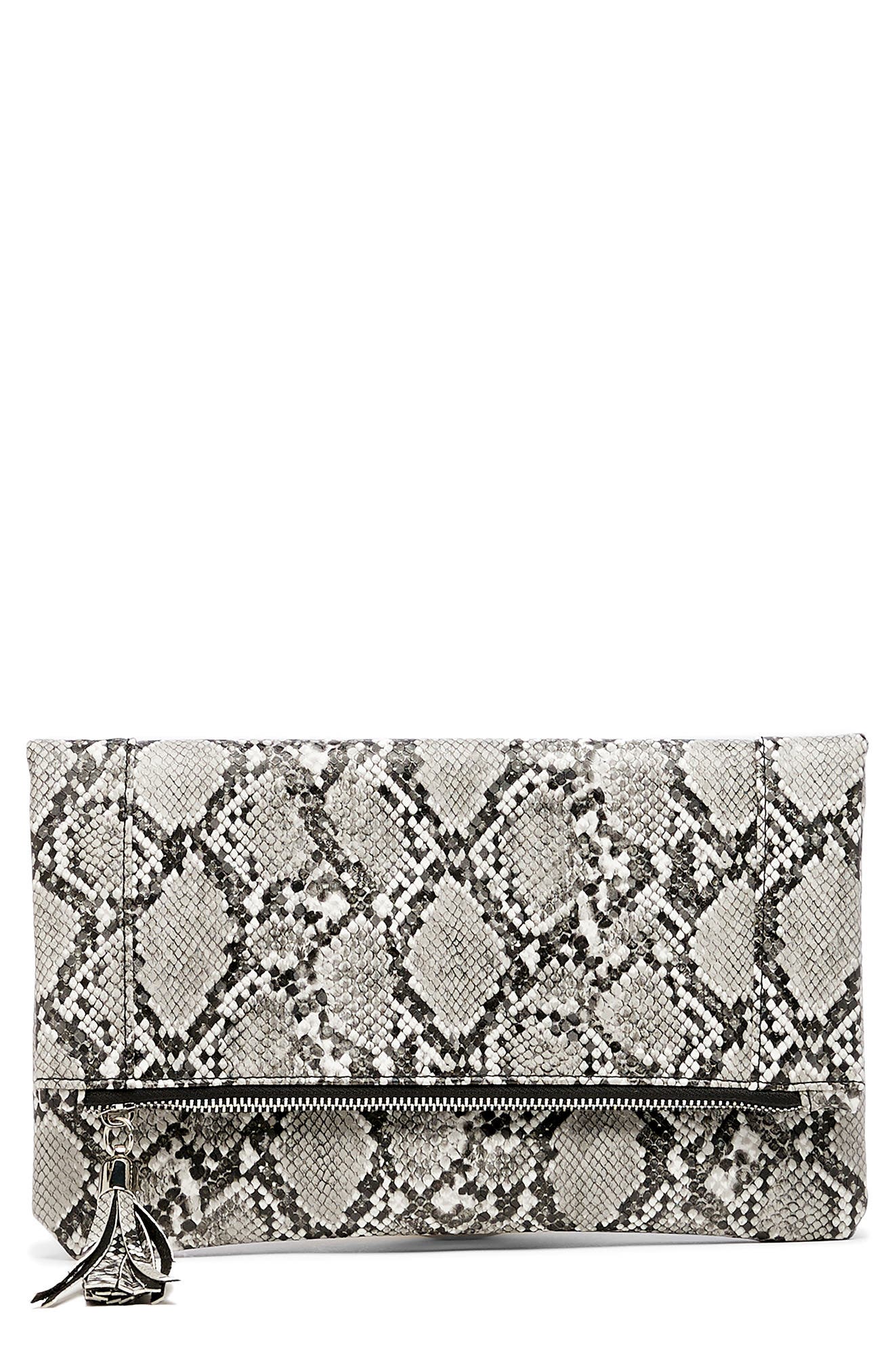 Convertible Faux Leather Clutch, Main, color, NATURAL SNAKE