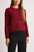 Halogen® Fuzzy Crewneck Cardigan