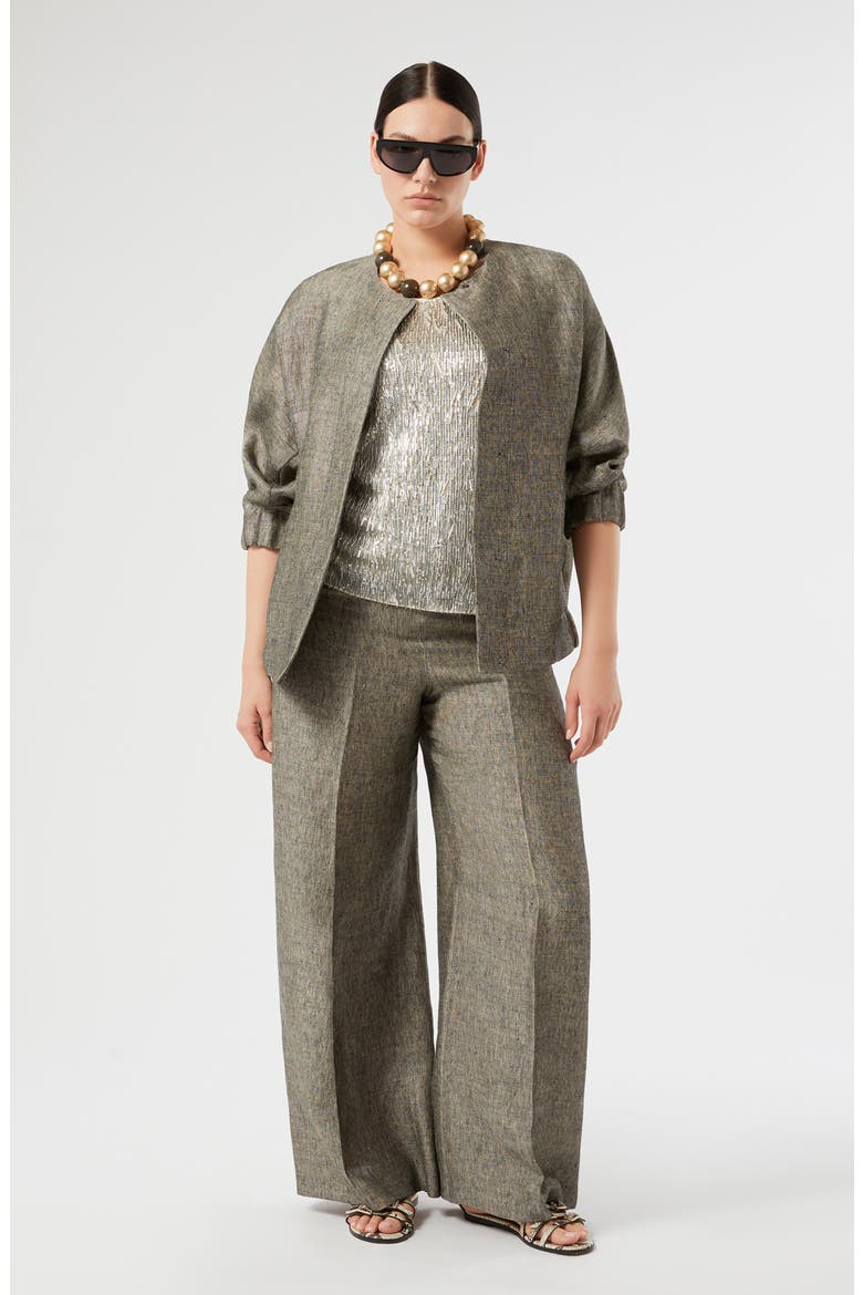 Naccenni Linen Wide Leg Pants, Alternate, color, BLACK FLESH TONER