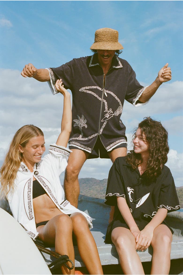 'Beach Break' Cabana ~ Relaxed Fit, Alternate, color, Black