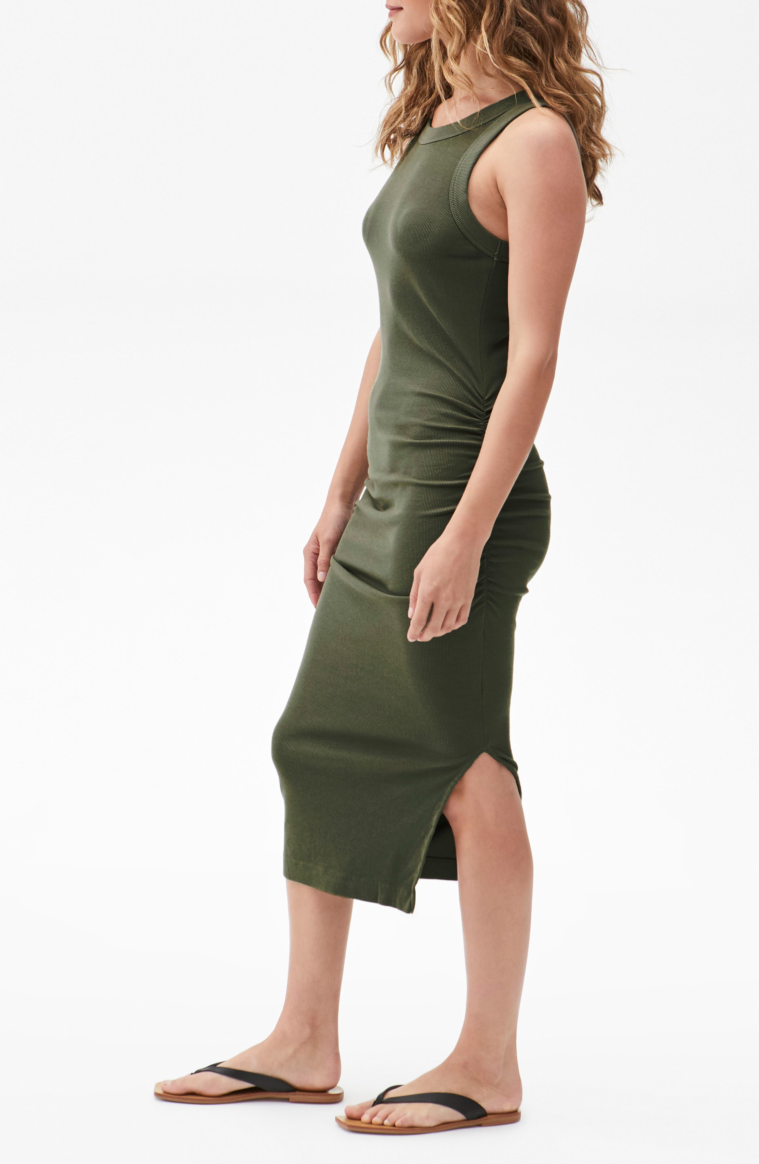 Michael Stars Wren Ribbed Midi Dress Nocturnal M