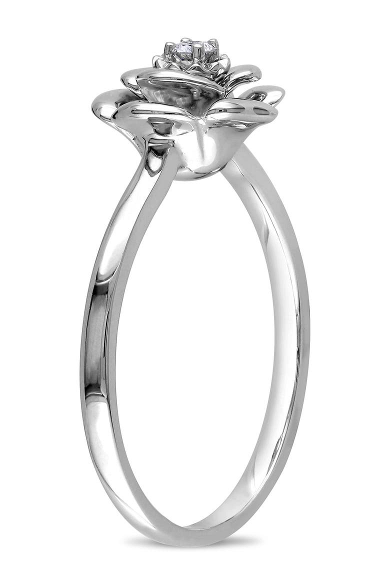 Diamond Flower Ring - 0.05 ctw, Alternate, color, ROSE