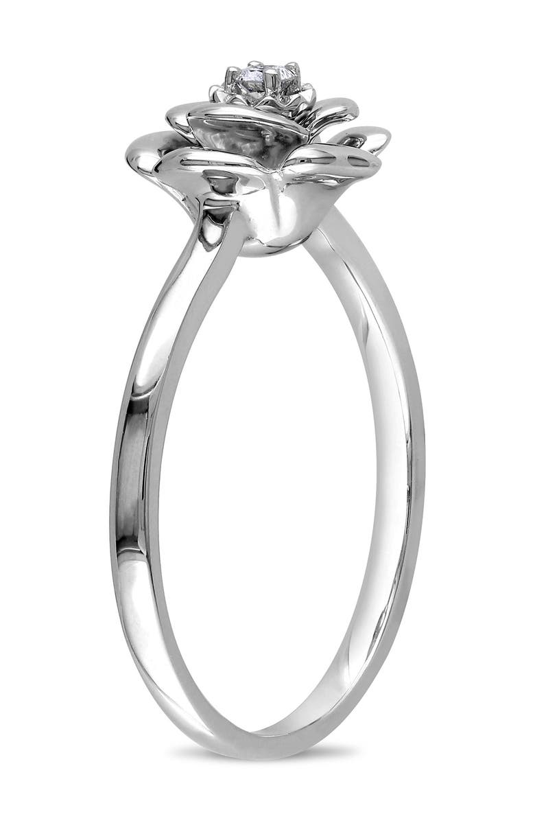 DELMAR Diamond Flower Ring - 0.05 ctw, Alternate, color, Rose